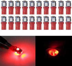 img 4 attached to BlyilyB 20-Pack Red Replacement Stock # 194 T10 168 2825 W5W 175 158 Bulb 5050 5 SMD LED Light 12V Car Interior Lighting For Map Dome Lamp Courtesy Trunk License Plate Dashboard Parking Lights