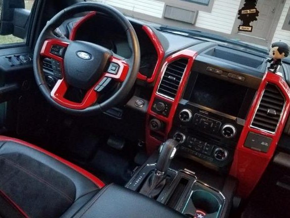 img 1 attached to Voodonala Red Dashboard Trim For 2015 2016 2017 2018 Ford F150 F250 F350 Super Duty review by Leroy Jacobs