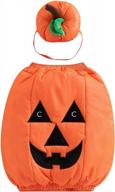 halloween dress-up made easy! adorable pumpkin romper and hat for toddler baby boys and girls logo