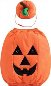 img 4 attached to Halloween Dress-Up Made Easy! Adorable Pumpkin Romper And Hat For Toddler Baby Boys And Girls