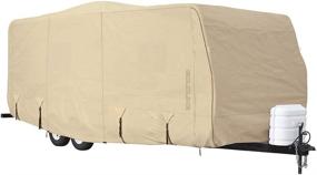 img 4 attached to 🚐 Eevelle Goldline Travel Trailer RV Cover - Waterproof, Heavy Duty, Marine Grade, UV Protection, Durable, Breathable, Anti Rot - Tan & Gray - Review & Shopping Guide