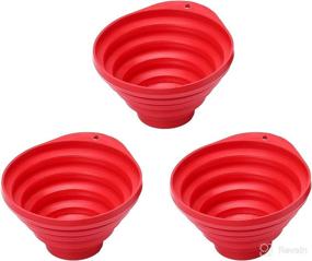 img 4 attached to 🔴 CASOMAN 3-Piece Set Collapsible Magnetic Parts Tray with Silicone Foldable Bowl in Red