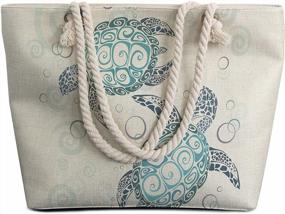 img 4 attached to Extra Large Womens Canvas Beach Tote Bag With Top Zipper - Sleepwish