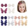 12-piece alligator bow barrettes set with elegant textured hair accessories for toddler girls and teens, by vcostore logo