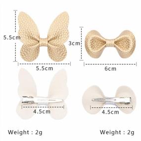 img 3 attached to 12-Piece Alligator Bow Barrettes Set With Elegant Textured Hair Accessories For Toddler Girls And Teens, By VCOSTORE