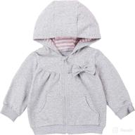 👶 cotton fairy baby girls striped hoodie coats: stylish and cozy jackets logo