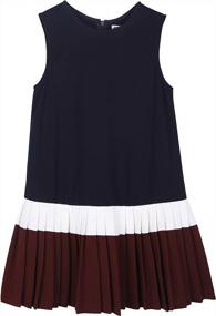img 4 attached to Classic Navy Pleated Jumper Dress With Peter Pan Collar For School Uniform - Available In Sizes 3-12Y For Girls