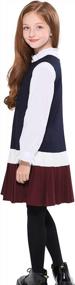 img 3 attached to Classic Navy Pleated Jumper Dress With Peter Pan Collar For School Uniform - Available In Sizes 3-12Y For Girls