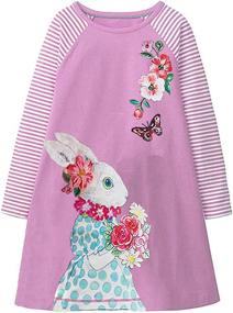 img 4 attached to 👗 Cozy and Stylish: VIKITA Little Sleeve Winter Dresses for Girls' Clothing