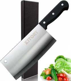 img 4 attached to German Steel Meat Cleaver - Super Sharp Kitory Knife For Professional Chefs | Kitchen Gift Idea