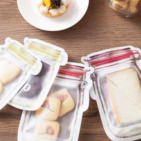 img 1 attached to 👜 Portable Food Saver: 32-Pack Mason Jar Bags for Travel & Camping - Airtight Sealed Ziplock Bags in 4 Sizes