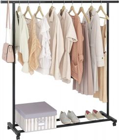 img 4 attached to Portable Multi-Functional Clothing Rack With Wheels - UDEAR Freestanding Garment Hanger In Black