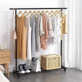 img 3 attached to Portable Multi-Functional Clothing Rack With Wheels - UDEAR Freestanding Garment Hanger In Black