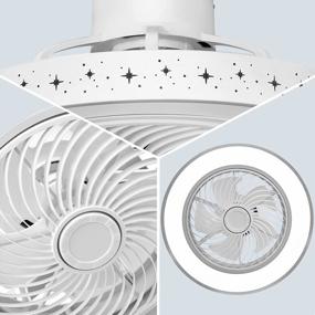 img 2 attached to YITAHOME Bladeless Ceiling Fan With Light, 20 Inch Modern Enclosed Fan With Dimmable Light, 6 Speeds, DC Motor, Night Light, Wind Cycle, Low Profile Ceiling Fan For Small Space - White