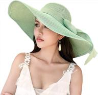 stay stylish and protected: women's foldable wide brim sun hat for summer beach days логотип