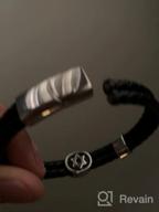 img 1 attached to Men's Braided Leather Bracelet with Stainless Steel Star of David Design by 555Jewelry review by Nicholas Dobson