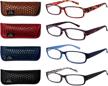 eyeguard readers 4 pack of thin and elegant womens reading glasses with beautiful patterns for ladies 5.00 logo