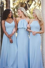 img 1 attached to Halter Long Bridesmaid Dress With Open Back And Sleeveless Design For Prom & Evening Events