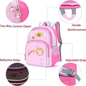 img 2 attached to Cute Lightweight Panda Kids School Backpack Set for Elementary Kindergarten Girls - Includes Lunch Bag (Blue Panda Design)