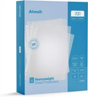 200-count aimoh heavyweight clear sheet protectors - fits 8.5 x 11 paper - 3 hole design & reinforced edge. logo