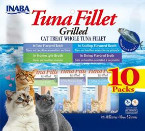 img 4 attached to INABA Natural, Premium Hand-Cut Grilled Tuna Fillet Cat Treats/Topper/Complement With Vitamin E And Green Tea Extract, 0.52 Ounces Each, Pack Of 10, Variety Pack