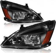 upgrade your honda accord's look with lsailon's black housing headlight assembly - perfect fit for 2003-2007 models logo