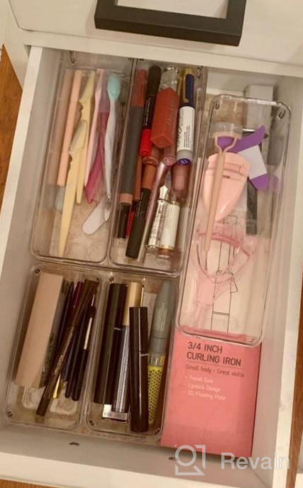 img 1 attached to 25-Piece Clear Plastic Drawer Organizers: Non-Slip Trays For Makeup, Jewelry, Office & More! review by Brian Buck