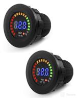 🚗 qwork 2 pack 12v car voltmeter gauge with led display - universal waterproof voltage meter for truck, atv, utv, boat, marine, motorcycle логотип