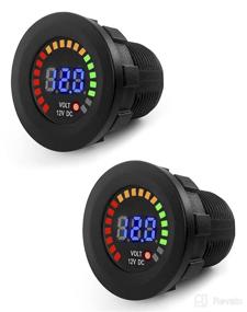 img 4 attached to 🚗 QWORK 2 Pack 12V Car Voltmeter Gauge with LED Display - Universal Waterproof Voltage Meter for Truck, ATV, UTV, Boat, Marine, Motorcycle