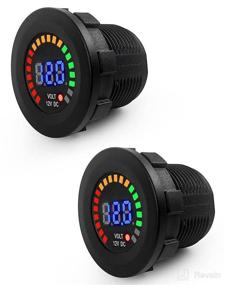 img 3 attached to 🚗 QWORK 2 Pack 12V Car Voltmeter Gauge with LED Display - Universal Waterproof Voltage Meter for Truck, ATV, UTV, Boat, Marine, Motorcycle