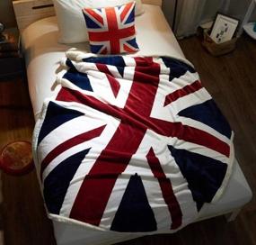img 2 attached to Ukeler Flannel Sherpa Throw 60'' X 50'' Union Jack Fleece Blanket Soft Comfy Flannel Blanket Throws For Bed/Couch/Sofa/Office/Camping