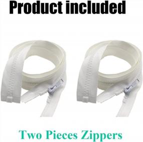img 2 attached to 8 Inch #5 Separating Jacket Zippers - Pack Of 2 White Molded Plastic Zippers For Coats, Jackets, And Sewing Projects - Bulk Purchase For Convenience - By YaHoGa.