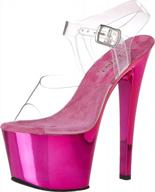 женские классические сандалии pleaser sky308/c/hpch, прозрачно-розовые, 7 м (сша) логотип