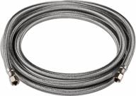 5 ft stainless steel braided ice maker hose 1/4" comp x 1/4" comp connection 5' length efield logo
