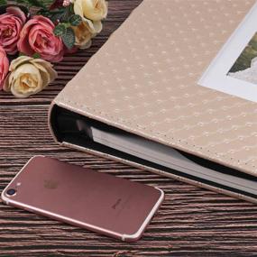 img 2 attached to DIY Leather Cover Photo Album - 60 Pages, 4X6 5X7 8X10 Self Adhesive Holds Any Size Photos Baby Family Wedding Anniversary (Light Champagne)