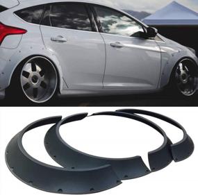 img 4 attached to Universal Black Fender Flares Wheel Arches Set For Cars - Kyostar New School 4Pcs 800Mm