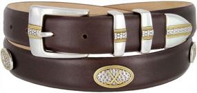 img 4 attached to Designer Golf Dress Belt In Italian Calfskin Leather - 1-1/8" (30Mm) Wide With Multiple Style Choices