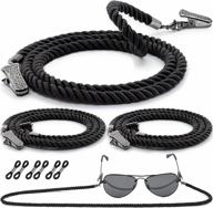 terylene eyeglasses strap holders - glasses lanyard around neck - eyeglass chains for women men - eye glasses accessory chain - 3 pcs black logo