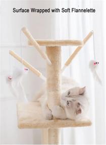 img 1 attached to 🐱 Tall and Sturdy Multi-Level Cat Tree with Scratching Posts – Ideal Furniture for Small and Large Cats, Perfect for Exercise and Playtime