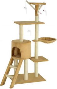 img 4 attached to 🐱 Tall and Sturdy Multi-Level Cat Tree with Scratching Posts – Ideal Furniture for Small and Large Cats, Perfect for Exercise and Playtime