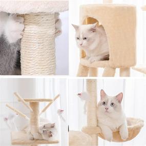 img 3 attached to 🐱 Tall and Sturdy Multi-Level Cat Tree with Scratching Posts – Ideal Furniture for Small and Large Cats, Perfect for Exercise and Playtime