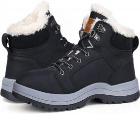 img 4 attached to Stay Warm And Stylish: Visionreast Snow Boots For Men And Women