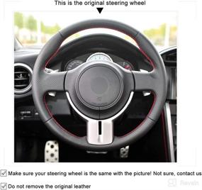 img 1 attached to 🚗 High-Quality Genuine Leather Auto Custom Steering Wheel Covers for Scion FR-S, Subaru BRZ, and Toyota 86 - 2013-2016 Accessories by JI Loncky