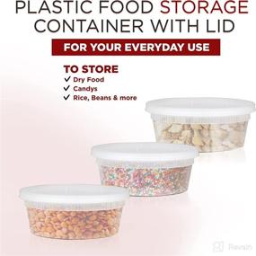 img 1 attached to 40 Pack of 8 oz Round Plastic Deli Cups with Lids - Leak Proof, Airtight, Microwave & Dishwasher Safe, Stackable, Reusable - US Made, White