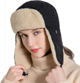 img 4 attached to Warm Winter Trapper Hat With Ear Flaps: Perfect For Cold Weather Skiing & Outdoor Activities!