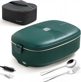 img 4 attached to 12V/24V Car & 110V/220V Home Electric Lunch Box Heater - Leak Proof, Portable Deep Green Food Warmer