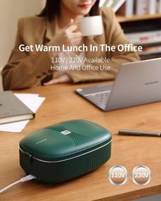 img 1 attached to 12V/24V Car & 110V/220V Home Electric Lunch Box Heater - Leak Proof, Portable Deep Green Food Warmer