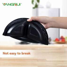 img 2 attached to 150 Pack YANGRUI 9 Inch BPA Free Reusable Plastic Plates With 3 Compartments - Food Grade Material Black Dinner Plates