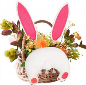 img 4 attached to Cute And Charming Rabbit Wreath Decoration For Easter And Spring Home Decor