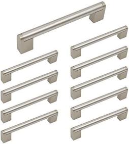 img 1 attached to 10 Pack 5 Inch Brushed Nickel Cabinet Pulls Modern Drawer Handles, Stainless Steel Hardware For Cabinets And Cupboards - 6-1/2 Inches Overall